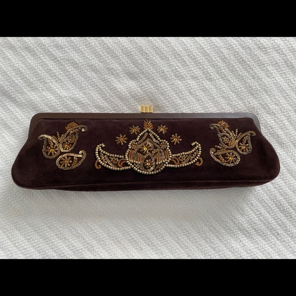Lambertson Truex Beaded Suede Clutch - Picture 2 of 6